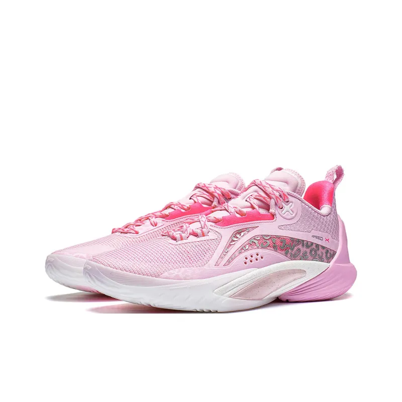 LiNing Speed 10 Cushioning, Slip Resistant, Abrasion Resistant, Breathable Low Top Basketball Shoes Men's Pink-2