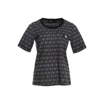 BESIONIA SS21 T Shirt Women's Black Geometric Pattern