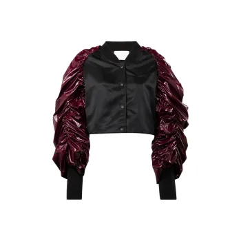 Reebok Puff-sleeves Cropped Bomber Jacket