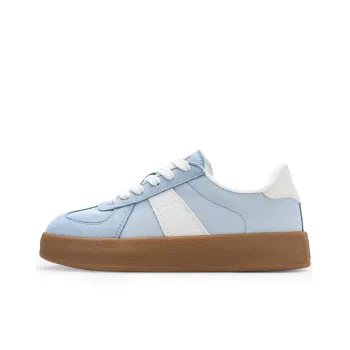 GLO BULL Slip Resistant, Abrasion Resistant, Breathable Low Top Skateboard Shoes Women's Light Blue White