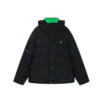DKNY FW22 Letter Stand Collar Loose Fit Thickened Down Jacket Women's Black
