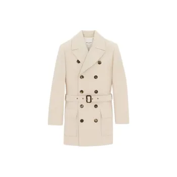 SAINT LAURENT Belted Double breasted Coat