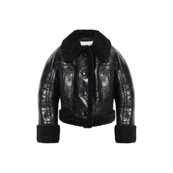 STAND STUDIO Aby Shearling Trim Jacket