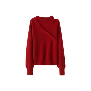 SNOWFORTE Cashmere Sweater Women's Vintage Red