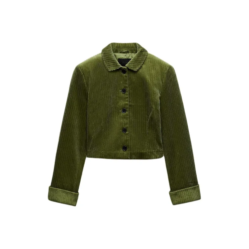 ZARA Jackets Coats Women's Medium Green-0