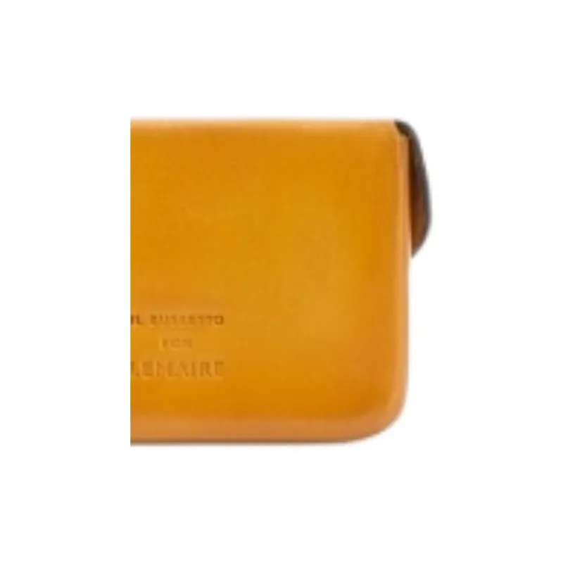 Lemaire Cow Leather Card Holder Unisex Orange Yellow-3
