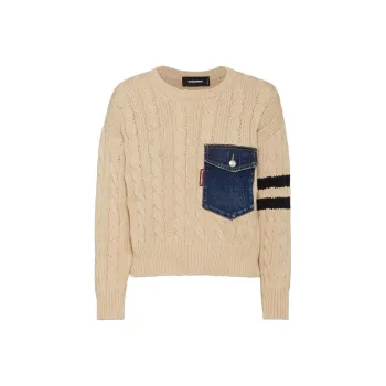 DSQUARED 2 Cable Knit Crewneck Jumper