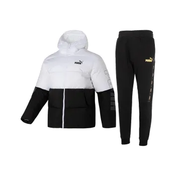 PUMA Casual Sportswear Men Black And White Top+Black Pants