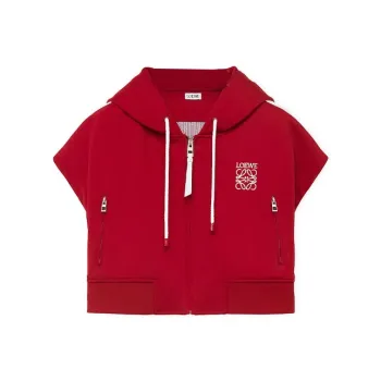 LOEWE Cropped Tracksuit Jacket 'Havana Red'