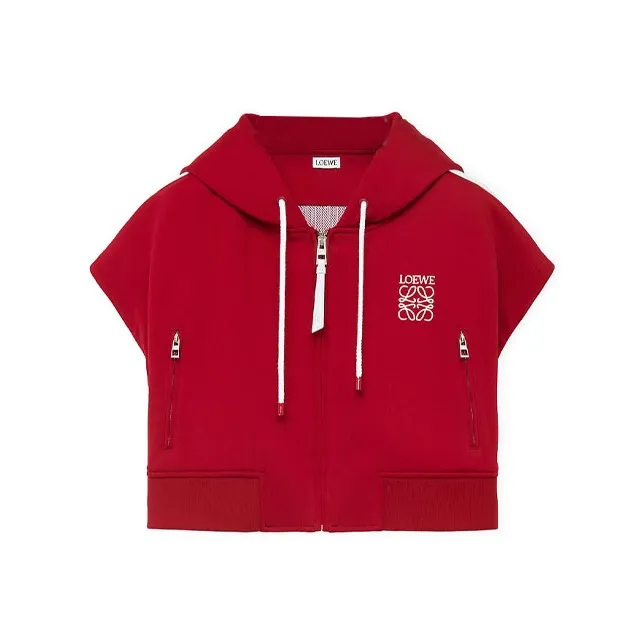 LOEWE Cropped Tracksuit Jacket 'Havana Red'-0