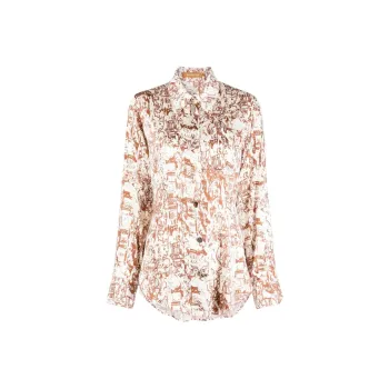 REJINA PYO Kora Printed Silk blend Blouse