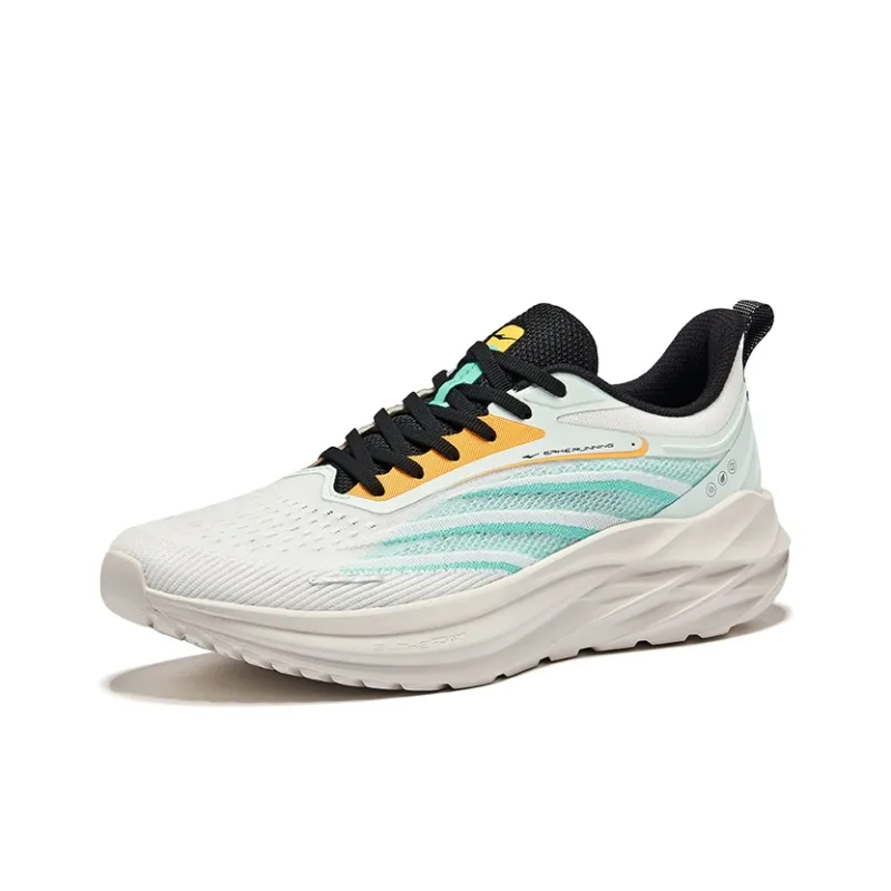 Erke Cushioning Rebound Lightweight Breathable Low-Top Running Shoes Men's Microcrystalline White Jade Azurite-2