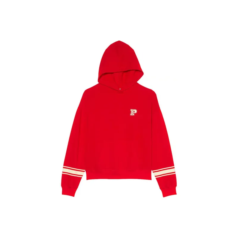 Victoria's Secret PINK Ivy Fleece Campus Hoodie/Bright Vermillion Sweatshirt Women's Bright Vermilion-0