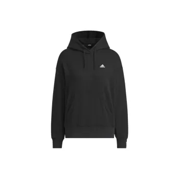 Adidas Essentials Plus Small Logo French Terry Parka Sweatshirt Women's Black