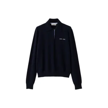 MIU MIU Long Sleeved Knitted Polo Shirt