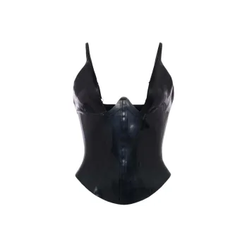 Khy X Poster Girl Latex Plunge Tank Black