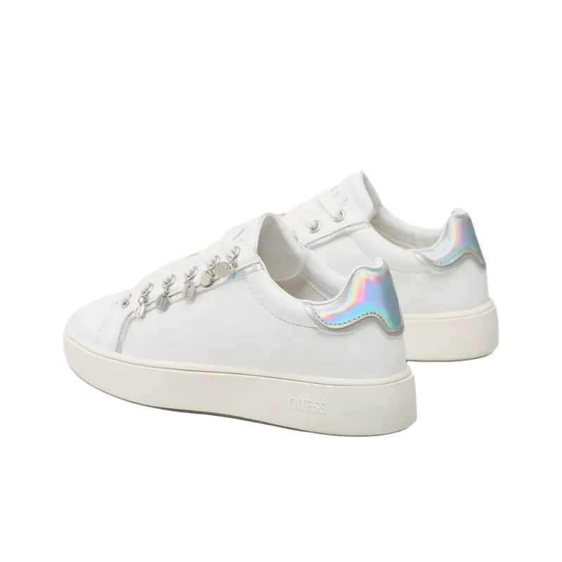 GUESS Logo Mely Abrasion Resistant Low Top Skateboard Shoes Women's White-2