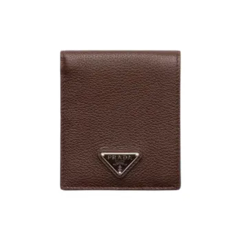 PRADA Cow Leather Wallet Unisex Brown