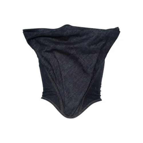Magda Butrym Draped Strapless Denim Corset