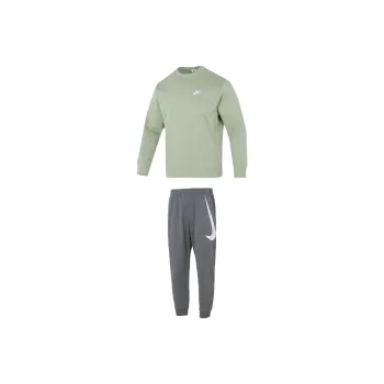 Nike Casual Sportswear Men Set Green Top+Gray Pants