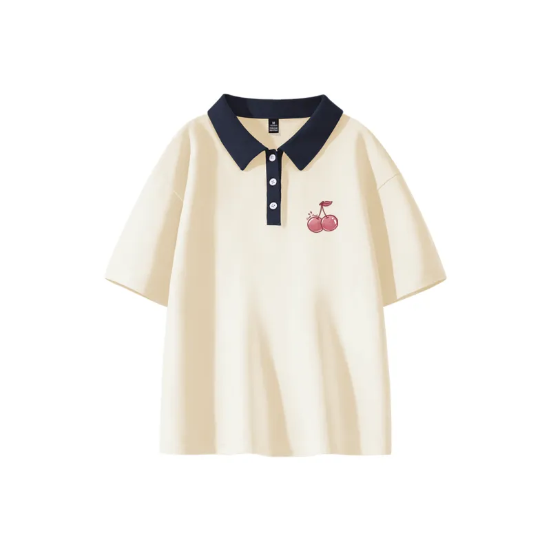 Cotton Polo Shirts Women's-3