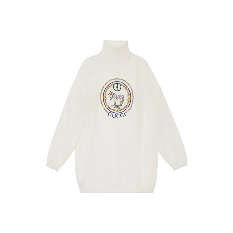 GUCCI Jersey Sweatshirt With Embroidery Sweatshirt Women's White-0