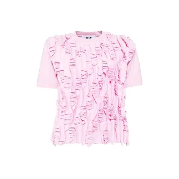 MSGM Ruffled Cotton T shirt