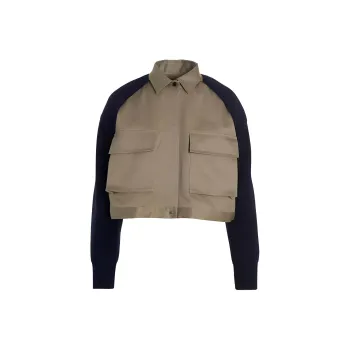 Sacai Cotton Chino X Knit Blouson 'Beige'