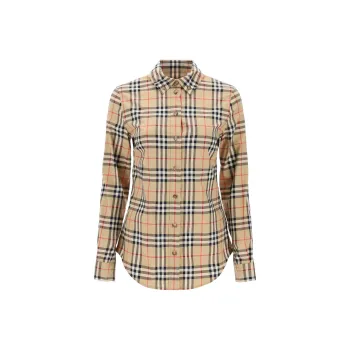 Burberry Women'ss Classic Check Button Down Shirt Vintage Check