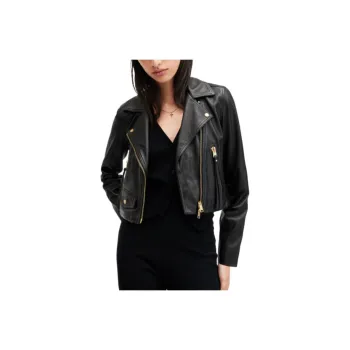 ALLSAINTS Elora Cropped Leather Jacket