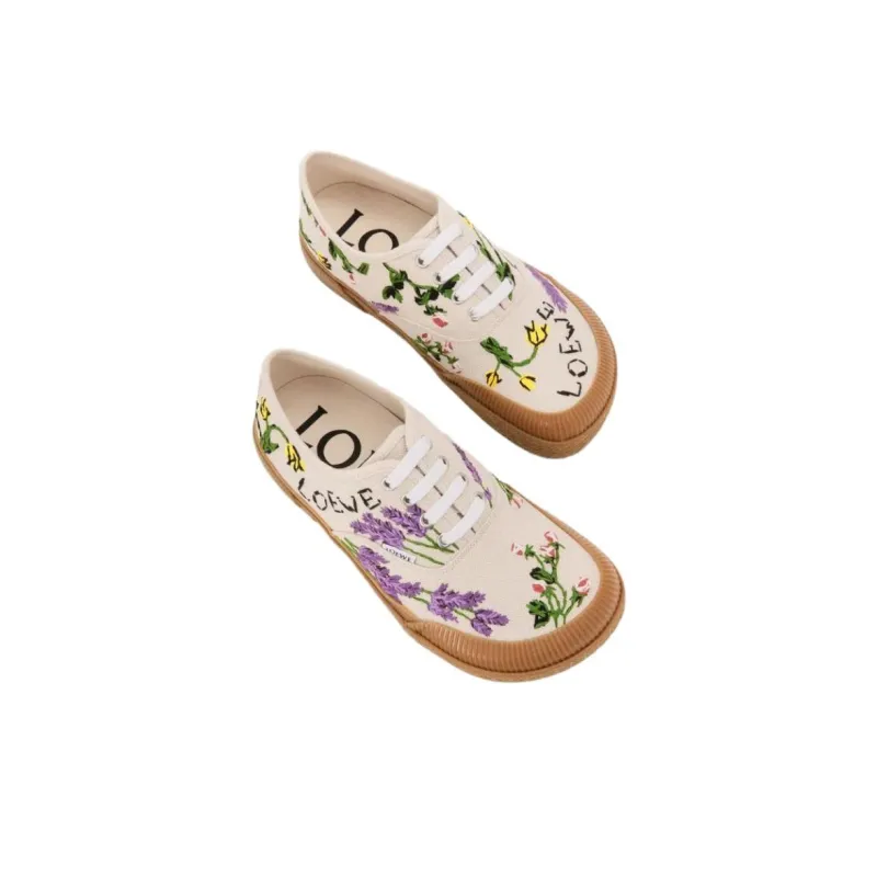 LOEWE Terra Vulca Low Top Canvas Shoes Men's White-3