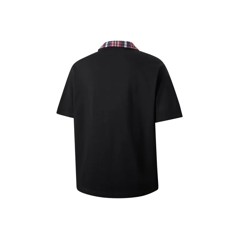 CHARLIE GOLF T Shirt Unisex Black/Red Plaid-1