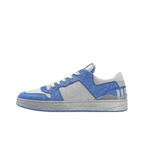 Jimmy Choo Florent Low Top Skateboard Shoes Men's Blue Silver