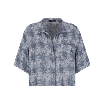 EMPORIO ARMANI Check Linen Gauze Shirt