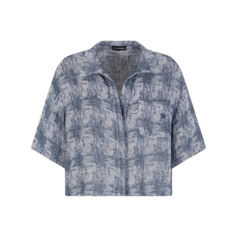 EMPORIO ARMANI Check Linen Gauze Shirt-0