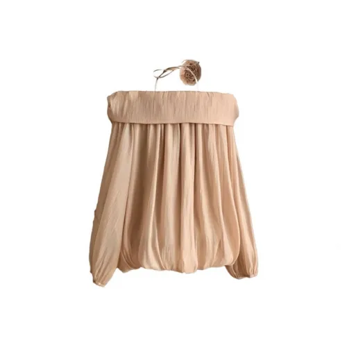 POPO.INFO Chiffon Shirt Women's Sweet Orange Color