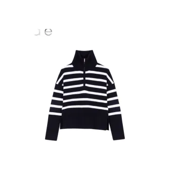 Maje Stripe print High neck Sweater