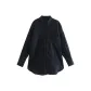 Pocket with Linen Lining in Black