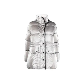 Moncler Down Jacket Coat Women's Silver