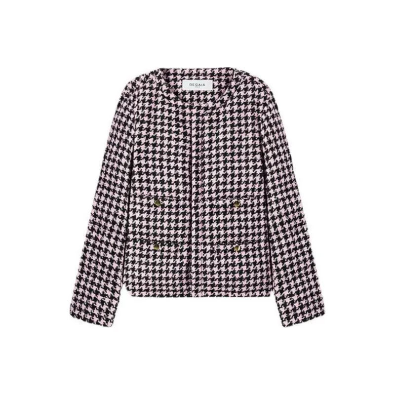 DEGAIA FW24 Down Jacket Women's Light Pink Plaid-0