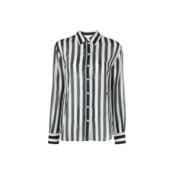 MOSCHINO Striped Cotton-blend Shirt