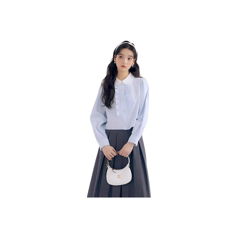 DEAR DEER PUFF Shirt Women's Blue-0