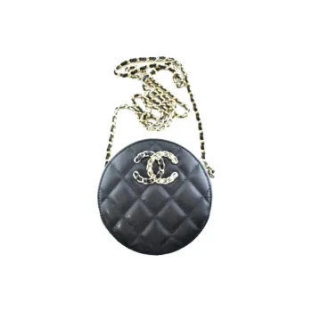 CHANEL Caviar Calfskin Round Bag, Shoulder Bag, Crossbody Bag Women's Black