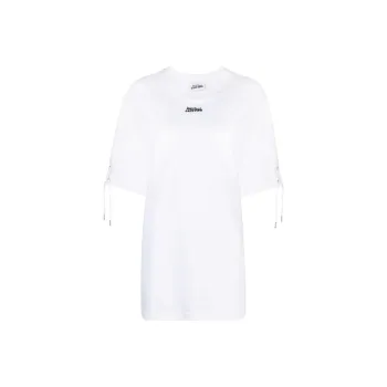 Jean Paul Gaultier JPG print Lace up T shirt