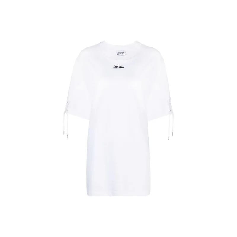 Jean Paul Gaultier JPG print Lace up T shirt-0