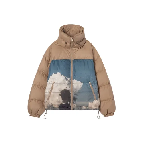 I'M ONE Letter Stand Collar Loose Fit Thickened Down Jacket Women's