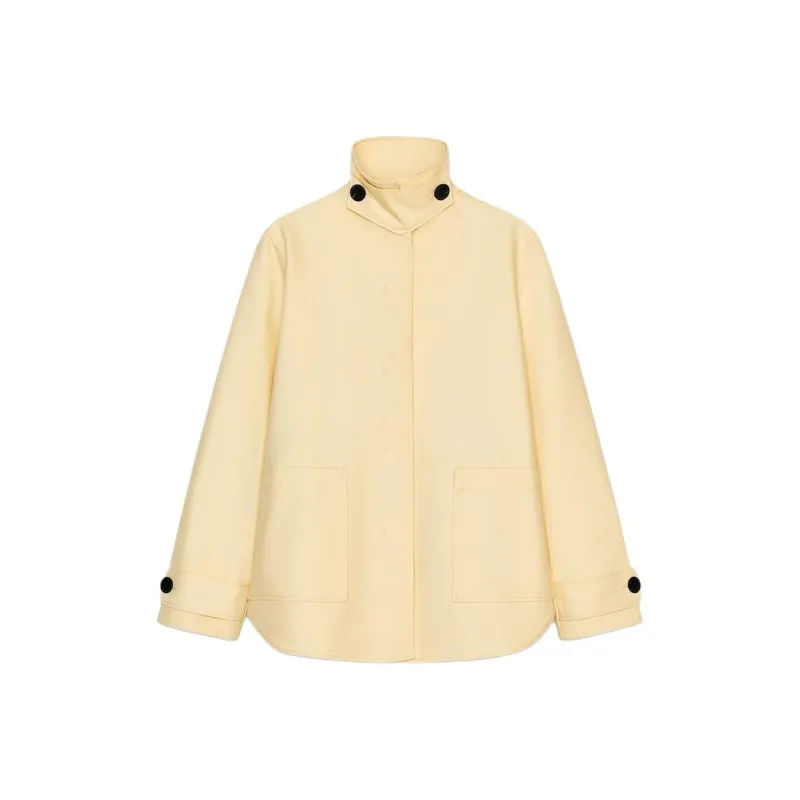 ZARA ZW Series Jackets Coats Women's Light Yellow-0