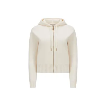 Moncler Zip Up Hooded Knit Cardigan