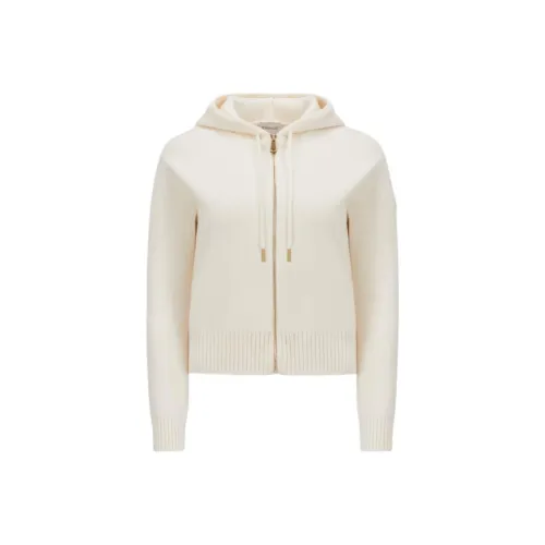 Moncler Zip Up Hooded Knit Cardigan