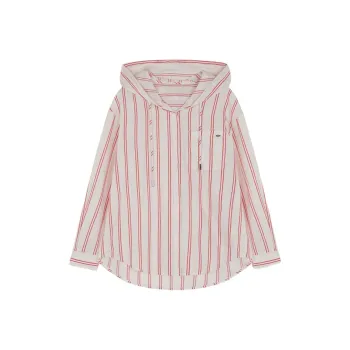 Mo Han Yi Mei Shirt Women's Red White Stripes